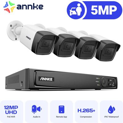 ANNKE - Kit 8CH 4×5MP NVR - H.265+ - Interior/Exterior - Sistema de seguridad ANNKE - Kit 8CH 4×5MP NVR - H.265+ - Interior/Exterior - Sistema de seguridad
