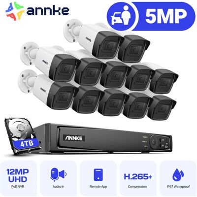 ANNKE - Kit Surveillance 5MP×12 - Exteriores - Visión Nocturna - Sistema de Videovigilancia ANNKE - Kit Surveillance 5MP×12 - Exteriores - Visión Nocturna - Sistema de Videovigilancia
