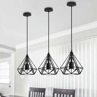 AXHUP Lampada a Sospensione Vintage - Set di 3 Lampade Industriali - Ø20cm AXHUP Lampada a Sospensione Vintage - Set di 3 Lampade Industriali - Ø20cm