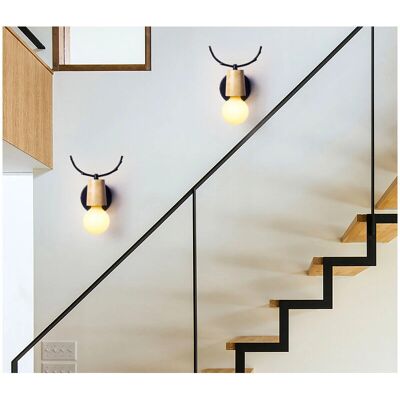 Axhup 2 Pack Modern Black Wall Lamp with Antler Design Axhup 2 Pack Modern Black Wall Lamp with Antler Design