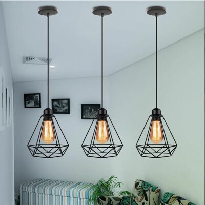 AXHUP 3pcs Lampada a Sospensione Vintage Industriale - E27 20cm AXHUP 3pcs Lampada a Sospensione Vintage Industriale - E27 20cm