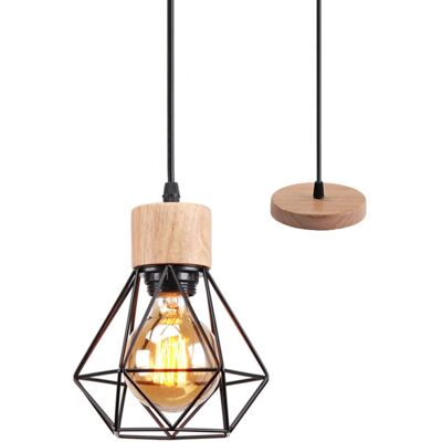 AXHUP - Cage Diamond 16cm - Wood Finish - Pendant Lamp AXHUP - Cage Diamond 16cm - Wood Finish - Pendant Lamp