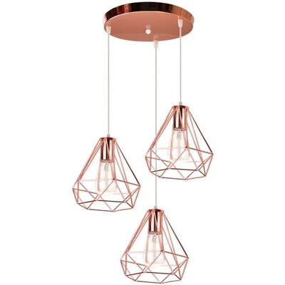 Haro Rosa Metal Pendant Lamp - 3 Light Retro Industrial Style Haro Rosa Metal Pendant Lamp - 3 Light Retro Industrial Style