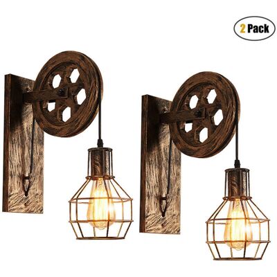 AXHUP - Pulley - Bronze - Retro - Wall Lamp AXHUP - Pulley - Bronze - Retro - Wall Lamp