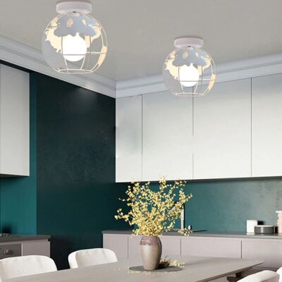 AXHUP Vintage Ceiling Pendant - 20cm Globe Metal Light AXHUP Vintage Ceiling Pendant - 20cm Globe Metal Light