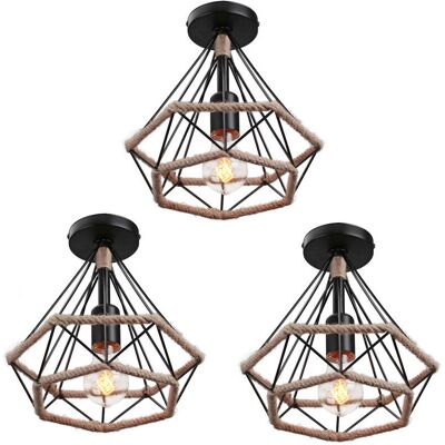 Axhup Vintage Industrial Pendant Light - 3 Pack Axhup Vintage Industrial Pendant Light - 3 Pack