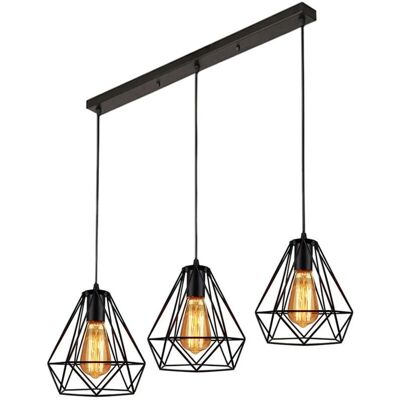 AXHUP Lampada a Sospensione Vintage - 3 Luci Gabbia Industriale - Nero AXHUP Lampada a Sospensione Vintage - 3 Luci Gabbia Industriale - Nero