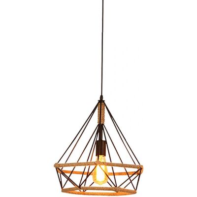 AXHUP - Diamond Cage Hemp - Black - Ø25cm - Pendant Lamp AXHUP - Diamond Cage Hemp - Black - Ø25cm - Pendant Lamp