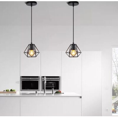 AXHUP - Mini Diamante Cage - Nero - Diametro 16 cm - Lampadario a sospensione AXHUP - Mini Diamante Cage - Nero - Diametro 16 cm - Lampadario a sospensione