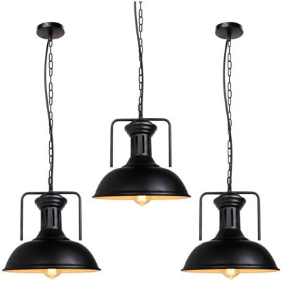 Axhup Vintage Pendant Light 3-Piece - Industrial Style - Ø33cm Axhup Vintage Pendant Light 3-Piece - Industrial Style - Ø33cm
