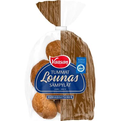 Vaasan - Tummat Lounassämpylät - 300 g - 6 kpl - bun Vaasan - Tummat Lounassämpylät - 300 g - 6 kpl - bun