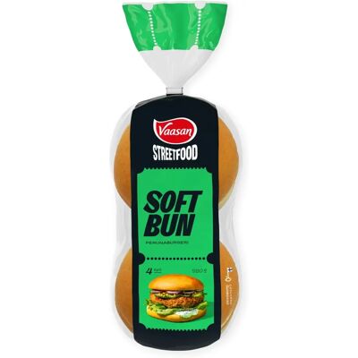 Vaasan Street Food SOFT BUN - perunaburgeri 280 g - 4 kpl - bun Vaasan Street Food SOFT BUN - perunaburgeri 280 g - 4 kpl - bun