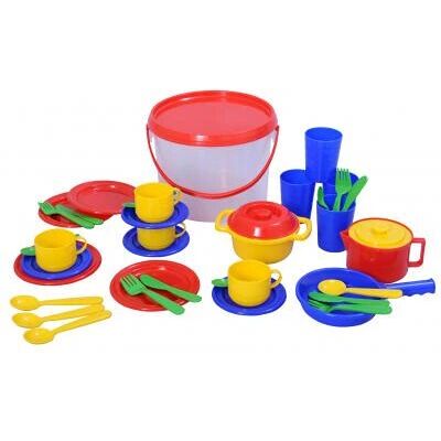 Plasto Küchenset - 39 Teile im Eimer - Kinderspiel Plasto Küchenset - 39 Teile im Eimer - Kinderspiel