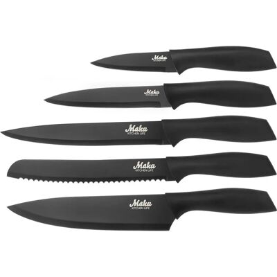 Maku 5-teiliger Messer-Set aus Edelstahl - Küchengeräte Maku 5-teiliger Messer-Set aus Edelstahl - Küchengeräte