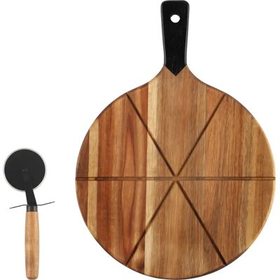 Bajaji Bambus Pizzatjeneste med Skjærer - 30cm Diameter Bajaji Bambus Pizzatjeneste med Skjærer - 30cm Diameter