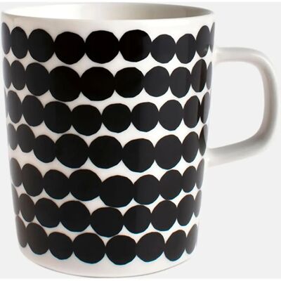 Marimekko Hvit/Svart Räsymatto Kopp - Kopp, Porcelen, 250ml Marimekko Hvit/Svart Räsymatto Kopp - Kopp, Porcelen, 250ml