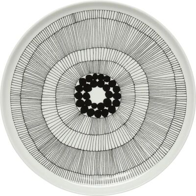 Marimekko Oiva/Siirtolapuutarha tallerken - 25cm - Hvit/Svart - Middagsfat Marimekko Oiva/Siirtolapuutarha tallerken - 25cm - Hvit/Svart - Middagsfat