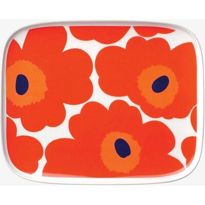 Marimekko Unikko Tallerken - 15x12cm Rød-Hvit Marimekko Unikko Tallerken - 15x12cm Rød-Hvit