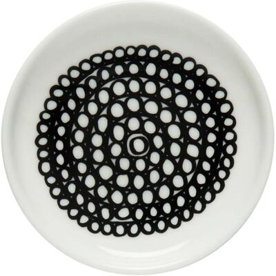 Marimekko Oiva Siirtolapuutarha Tallerken - Tallerken, 8,5cm, Hvit/Svart Marimekko Oiva Siirtolapuutarha Tallerken - Tallerken, 8,5cm, Hvit/Svart