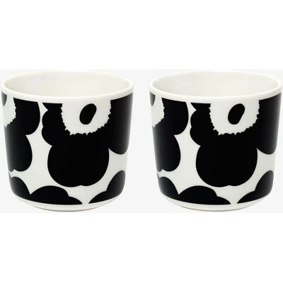 Marimekko Oiva Unikko Kaffekopp Sett - Hvit/Sort Marimekko Oiva Unikko Kaffekopp Sett - Hvit/Sort