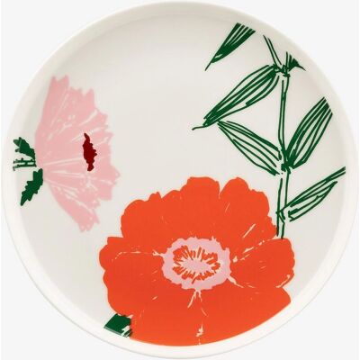 Marimekko - Oiva Puutarhakutsut Teller Ø 20 cm - Weiß/Grün/Orange - Teller Marimekko - Oiva Puutarhakutsut Teller Ø 20 cm - Weiß/Grün/Orange - Teller