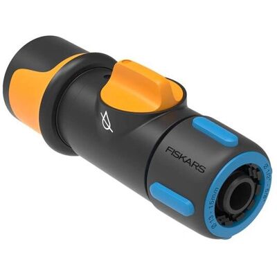 Fiskars Water Hose Fitting - OnOff Connector - Blauw, Oranje - Tuinaccessoire Fiskars Water Hose Fitting - OnOff Connector - Blauw, Oranje - Tuinaccessoire