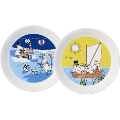 Moomin Arabia - Mumin Tallrik 19cm Vinter & Segling - Flerfärgad Moomin Arabia - Mumin Tallrik 19cm Vinter & Segling - Flerfärgad