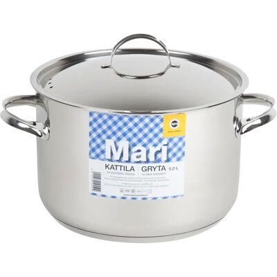 Opa Mari Casserole en Acier 5L - Ustensiles de Cuisine - Publicité Opa Mari Casserole en Acier 5L - Ustensiles de Cuisine - Publicité