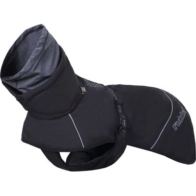 Rukka Pets Warmup Coat 2.0 Kurtka dla psa - Czarny, Refleksyjne detale, Wysoki kołnierz Rukka Pets Warmup Coat 2.0 Kurtka dla psa - Czarny, Refleksyjne detale, Wysoki kołnierz