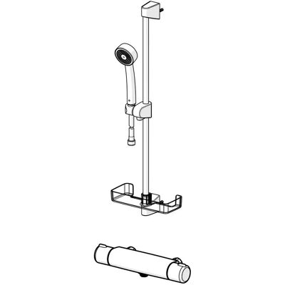 Oras Nova Termostat Brusesæt - Krom - 150 cc, 650mm Stang Oras Nova Termostat Brusesæt - Krom - 150 cc, 650mm Stang