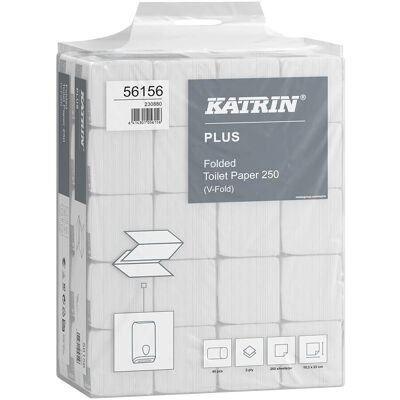 Katrin Plus 2-ply Toalettpapper - 40x250 Ark Katrin Plus 2-ply Toalettpapper - 40x250 Ark