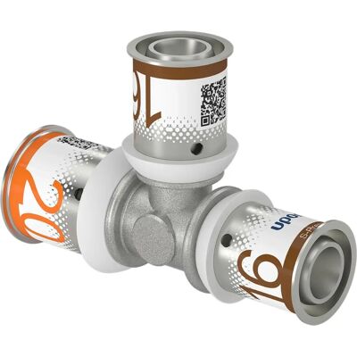 Pezzo a T Uponor S-Press PLUS 1070567 20 x 16 x 16 mm, ridotta Pezzo a T Uponor S-Press PLUS 1070567 20 x 16 x 16 mm, ridotta