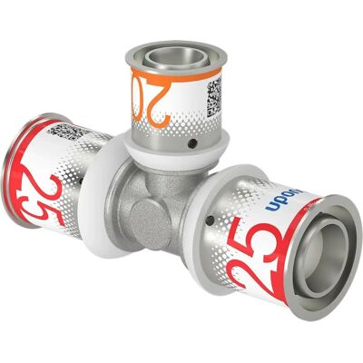 Uponor MLC pres T-stykke 25-20-25mm - til gulvvarme og vand Uponor MLC pres T-stykke 25-20-25mm - til gulvvarme og vand