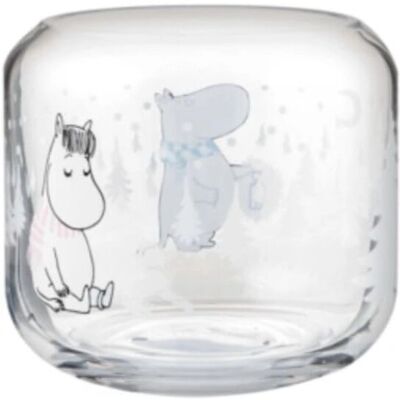Muurla Moomin lysestake - Snøfall - 8cm glass Muurla Moomin lysestake - Snøfall - 8cm glass