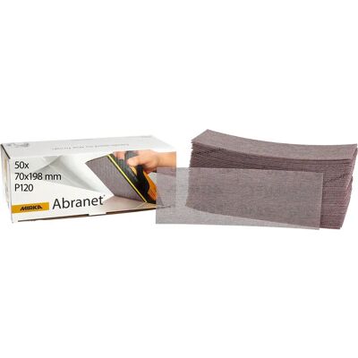 Mirka Schleifpapier - Abranet P120 - 70x198mm - 50 Blatt Mirka Schleifpapier - Abranet P120 - 70x198mm - 50 Blatt