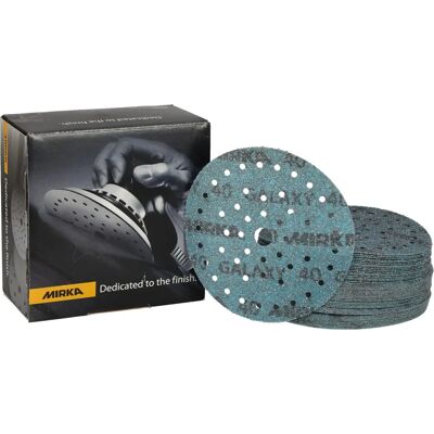 MIRKA - Disco Abrasive Circular Multi-hole 150mm - Grain 40 - Abrasive Disc MIRKA - Disco Abrasive Circular Multi-hole 150mm - Grain 40 - Abrasive Disc
