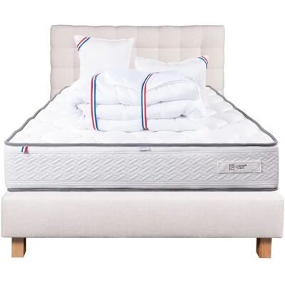 Ensemble Matelas Beige Luxury Literie - Mousse, 160x200 cm - Publicité Ensemble Matelas Beige Luxury Literie - Mousse, 160x200 cm - Publicité