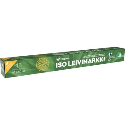 Fredman - valkaisematon 40x50 cm - 18 arkkia - leivinpaperi Fredman - valkaisematon 40x50 cm - 18 arkkia - leivinpaperi
