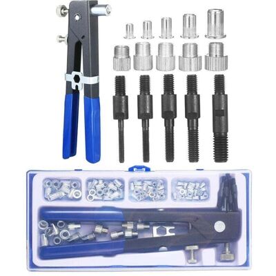 Generic kit de tuercas remachables 86 herramientas – Azul/Negro – Herramienta de remachado manual Generic kit de tuercas remachables 86 herramientas – Azul/Negro – Herramienta de remachado manual