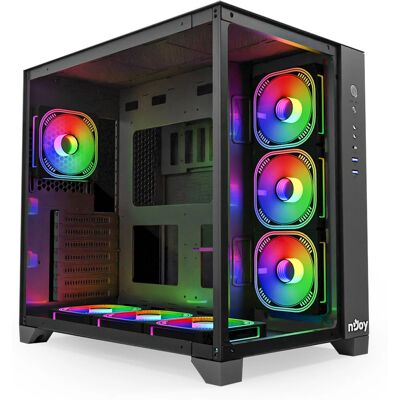 nJoy Aura Midi Tower Gehäuse ARGB ATX 7 Lüfter Inkl. nJoy Aura Midi Tower Gehäuse ARGB ATX 7 Lüfter Inkl.