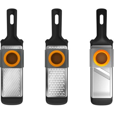 Fiskars Modèle 1014414 - Ensemble de râpe et trancheur de légumes - Forme Fonctionnelle - Publicité Fiskars Modèle 1014414 - Ensemble de râpe et trancheur de légumes - Forme Fonctionnelle - Publicité