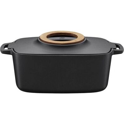 Tigaie din fontă Norden de Fiskars - 5L, Negru/Birch - Rezistentă la cuptor Tigaie din fontă Norden de Fiskars - 5L, Negru/Birch - Rezistentă la cuptor