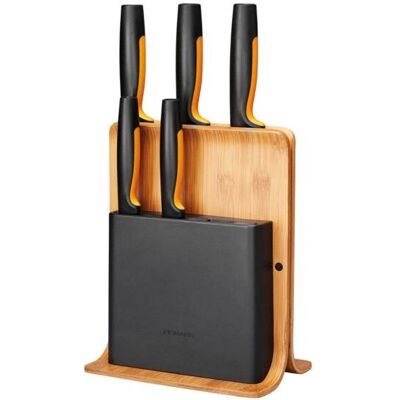 Fiskars 1057552 Bambus knivblokk med 5 kniver - Knivblokk Fiskars 1057552 Bambus knivblokk med 5 kniver - Knivblokk