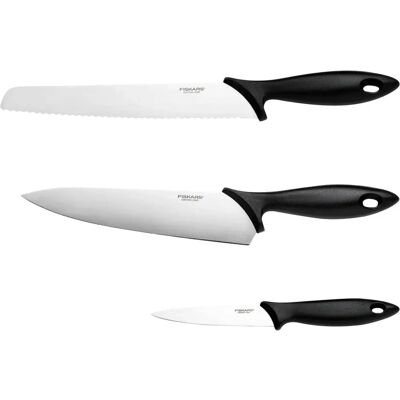 Fiskars Essential Kjøkkenknivsett - 3 deler Fiskars Essential Kjøkkenknivsett - 3 deler