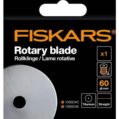 Lame rotative de remplacement Fiskars 60mm - Durable, Compatible 60mm cutters Lame rotative de remplacement Fiskars 60mm - Durable, Compatible 60mm cutters