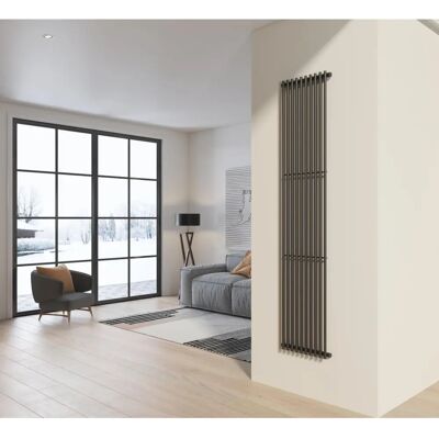 TACOSHOP Radiatore Verticale in Acciaio Grigio Opaco - 200x42 cm - 10 Tubi TACOSHOP Radiatore Verticale in Acciaio Grigio Opaco - 200x42 cm - 10 Tubi