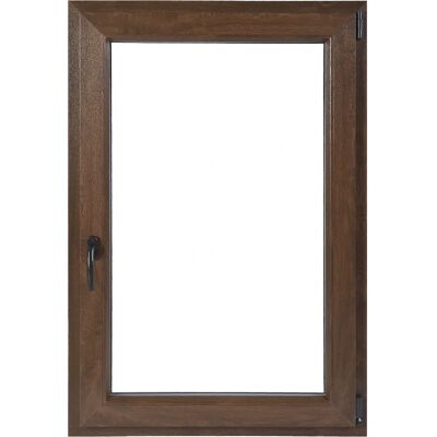 Finestra PVC Noce 80x140cm - Acciaio Rinforzato - Doppio Vetro Finestra PVC Noce 80x140cm - Acciaio Rinforzato - Doppio Vetro
