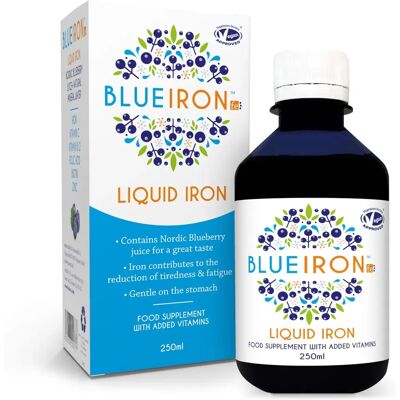 Blueiron Płynny Suplement Żelaza - 250ml - Wspiera Energię i Odporność Blueiron Płynny Suplement Żelaza - 250ml - Wspiera Energię i Odporność