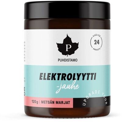 Puhdistamo Elektrolyyttijauhe - 120g, Makuprofiili: Punaiset marjat, Malli: 120g - Elektrolyyttijauhe Puhdistamo Elektrolyyttijauhe - 120g, Makuprofiili: Punaiset marjat, Malli: 120g - Elektrolyyttijauhe