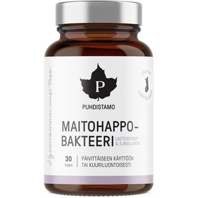 Puhdistamo - Maitohappobakteerit Boulardii 30 kapselia - Probioottinen lisä Puhdistamo - Maitohappobakteerit Boulardii 30 kapselia - Probioottinen lisä